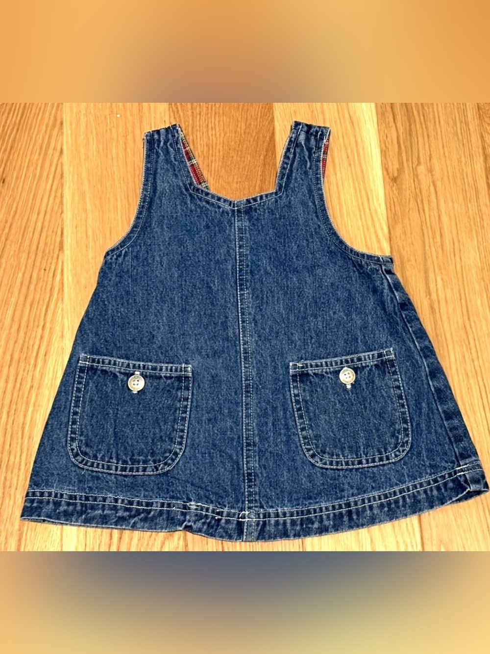 Y2K Vintage Baby Gap Patch Pocket Denim Jumper Size 3-6 Months